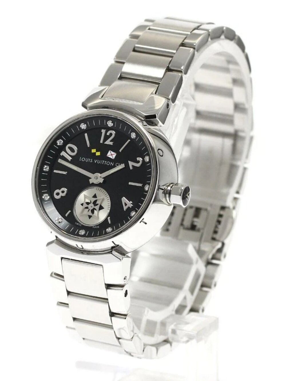 LOUIS VUITTON Tambour Lovely Cup Q12M1 12P diamond Quartz Ladies Watch_890707